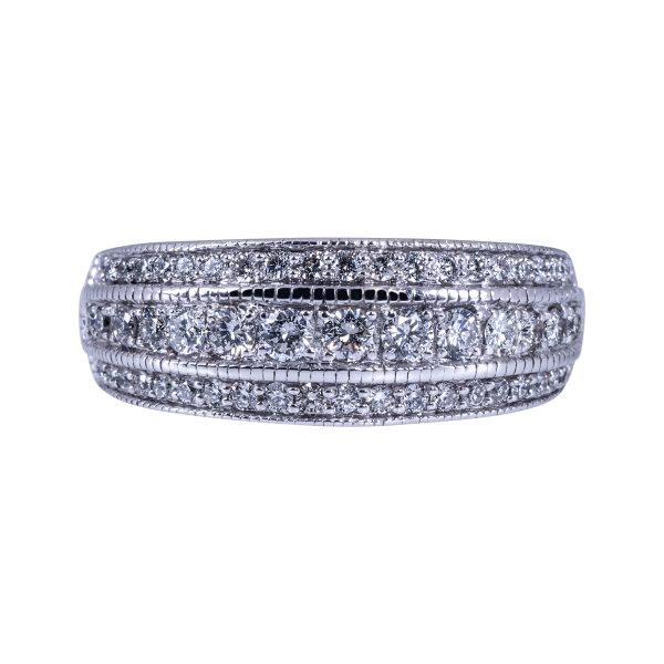 Vintage 0.89 CTW Diamond 3-Row Band