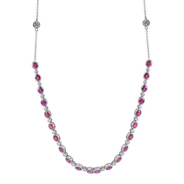 Vintage 6.34 Carats Diamond & Ruby Necklace