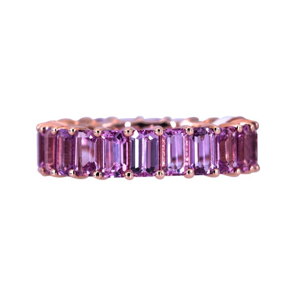 New 6.71 CTW Pink Sapphire Eternity Band