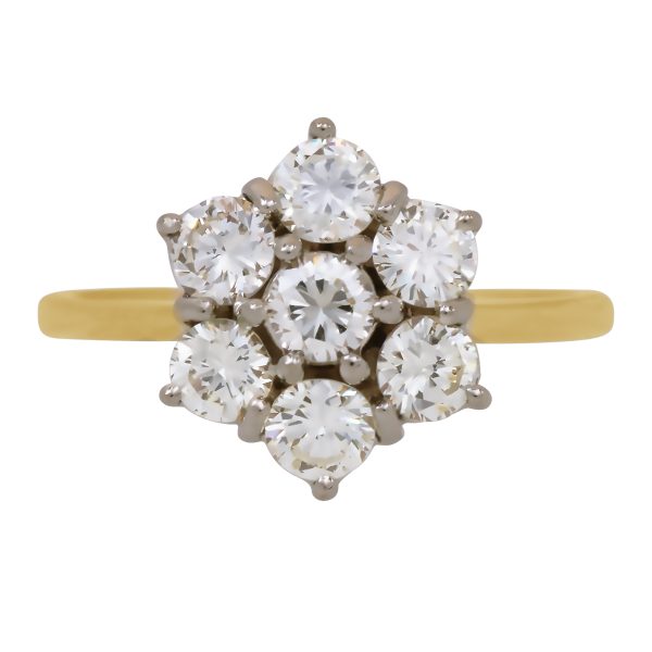 Vintage 1.05 CTW Diamond Flower Ring