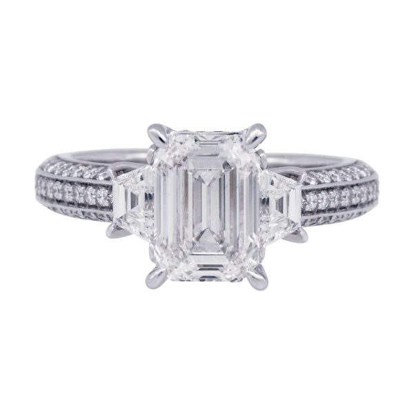 New 2.85 CTW Lab-Grown Emerald Cut Diamond Engagement Ring