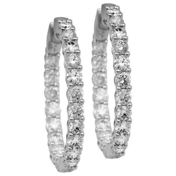 New 3.00 CTW Lab-Grown Diamond Inside Out Hoop Earrings