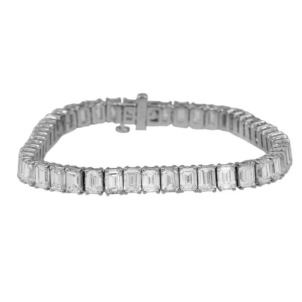 New 15.47 CTW Lab-Grown Emerald Cut Diamond Tennis Bracelet