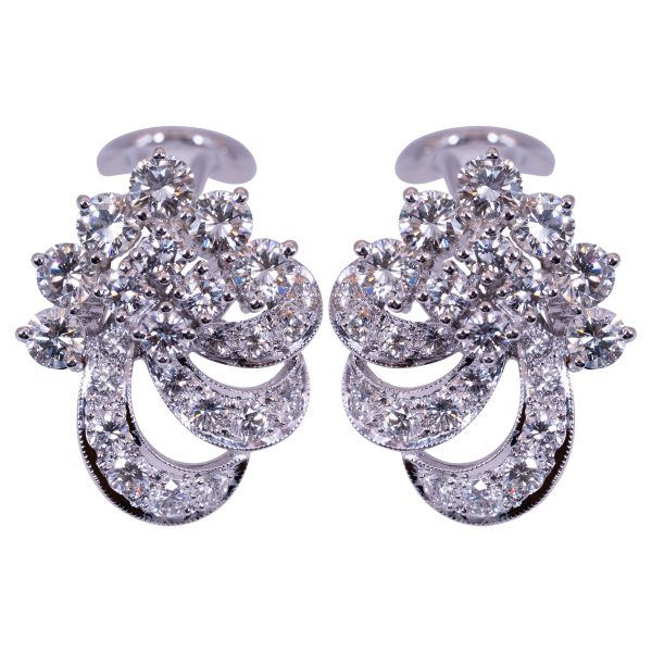 Vintage 2.60 CTW Diamond Freeform Earrings