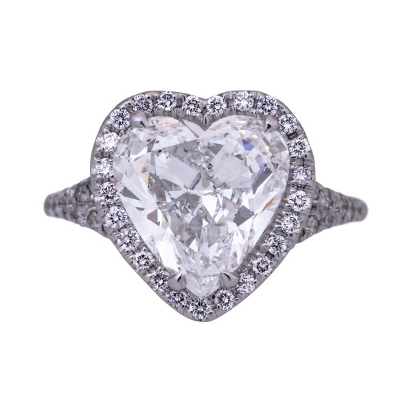 Vintage 5.00 CTW Heart Diamond Halo Ring