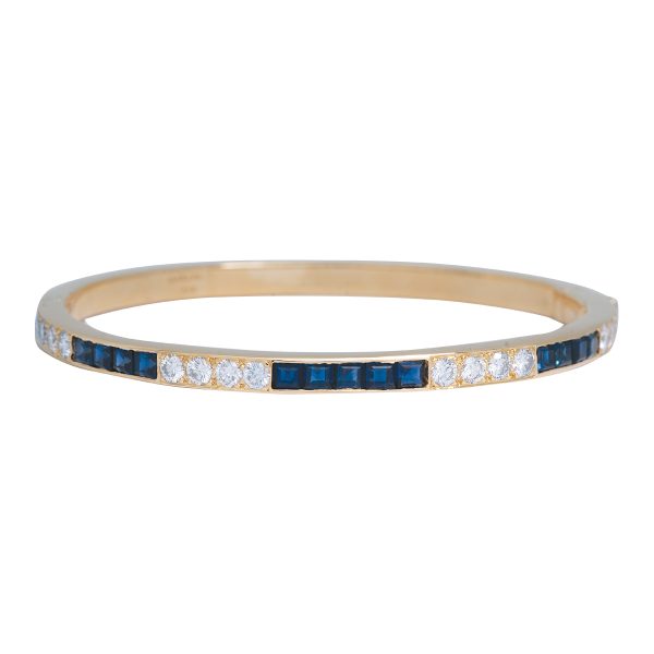 New 2.50 Carats Sapphire & Diamond Bangle Bracelet