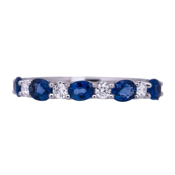 New 0.58 Carats Blue Sapphire & Diamond Band