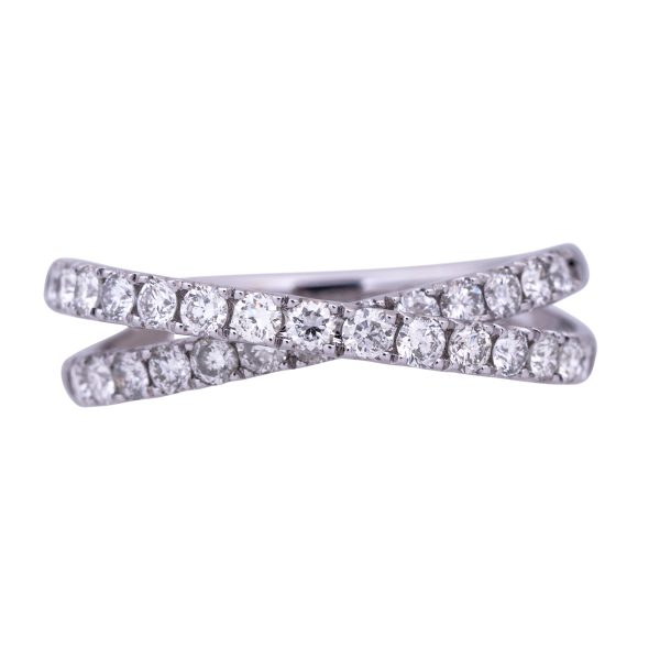 New 0.73 Carats Diamond Crossover Ring