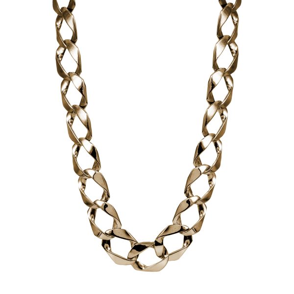 Vintage 14K Yellow Gold Flat Curb Link Necklace