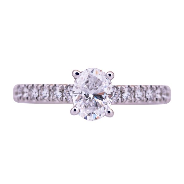 New 1.53 Carats Lab-Grown Oval Diamond Halo Engagement Ring