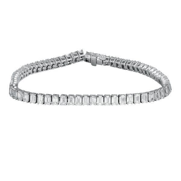 New 8.00 Carats Lab-Grown Emerald Cut Diamond Tennis Bracelet