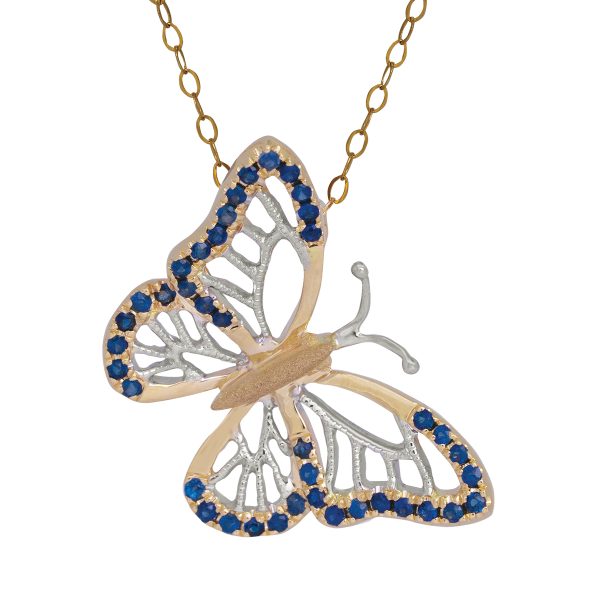 New Denny Wong 0.25 Carats Sapphire Butterfly Pendant