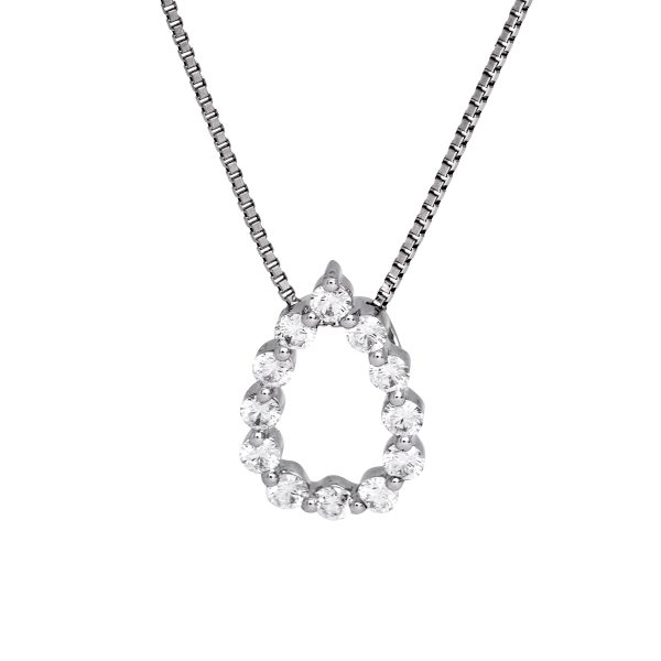 New 0.47 Carats Diamond Pear Drop Pendant