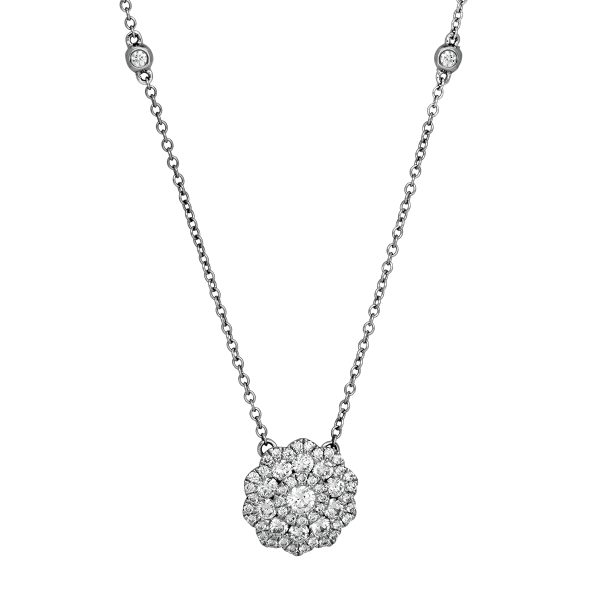 New 0.78 Carats Diamond Flower Pendant