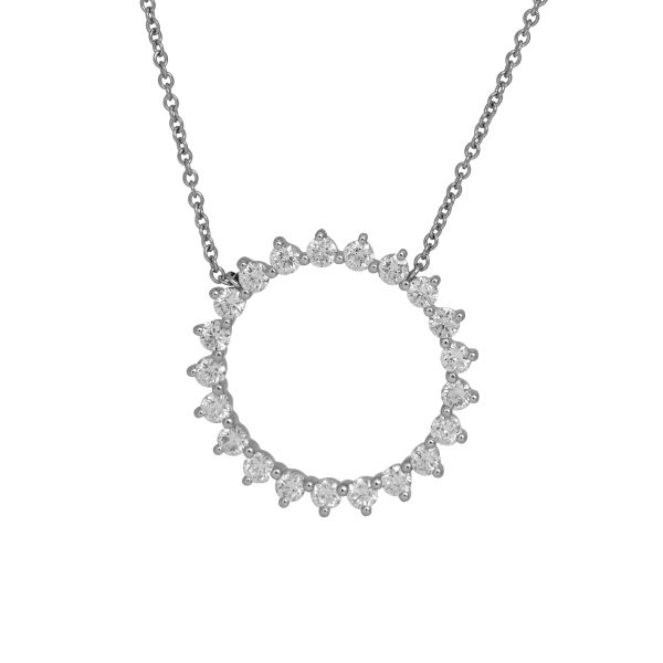 New 0.83 Carats Diamond Circle Pendant