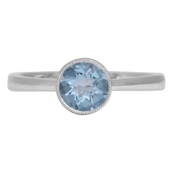 New 1.19 Carats Aquamarine Solitaire Ring