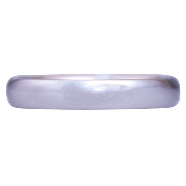 New 14K White Gold Comfort Fit Half Round Band