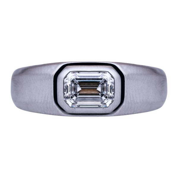 New Men's 1.50 Carat Lab-Grown Emerald Cut Diamond Wedding Band