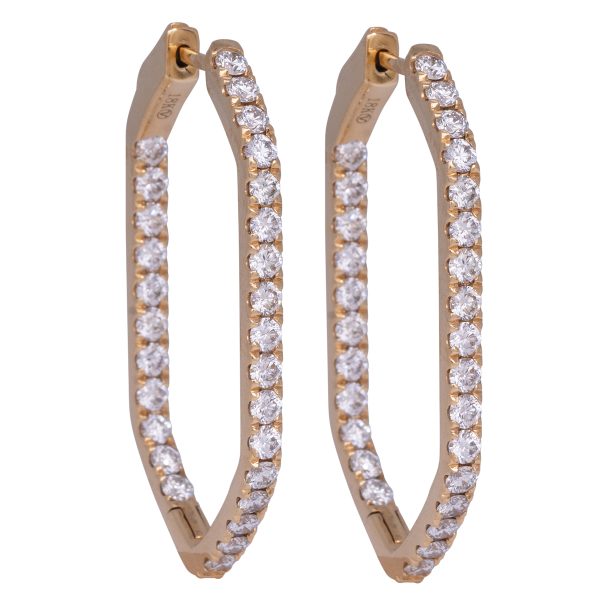 New 1.95 Carats Diamond Hexagon Inside-Out Hoops