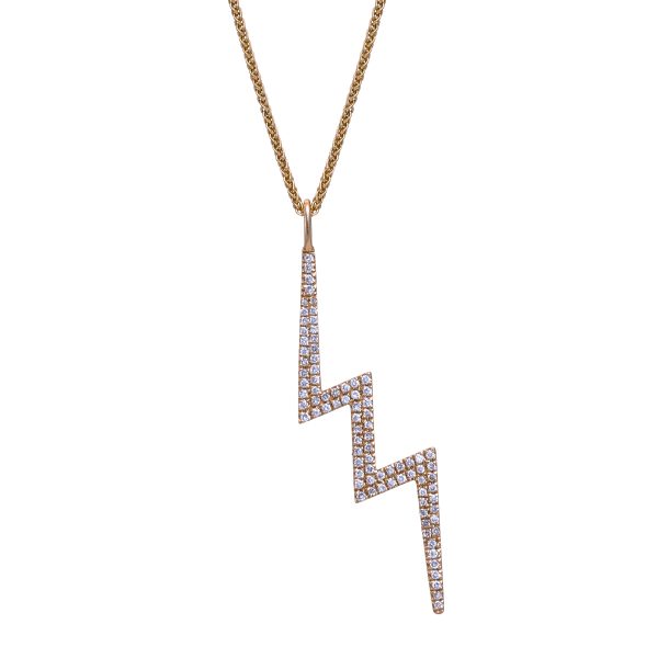 New 0.22 Carats Diamond Lightning Bolt Necklace