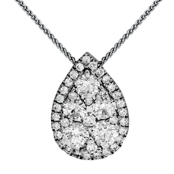 New 1.22 Carats Diamond Halo Necklace