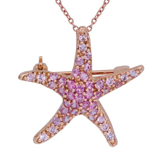 New Judy Mayfield 1.11 Carats Pink Sapphire Starfish Brooch/Pendant