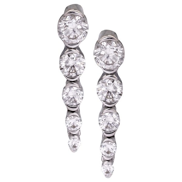 New 0.79 Carats Diamond Drop Earrings