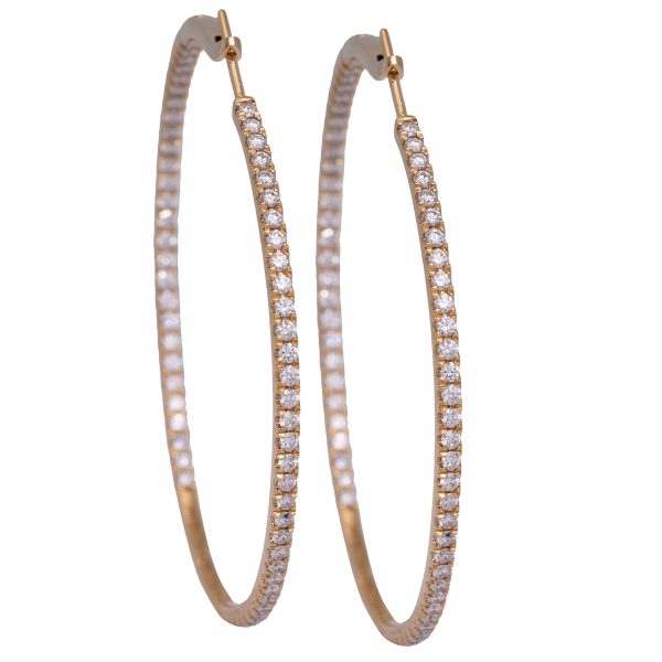 New 2.24 Carats Diamond Inside-Out Hoops