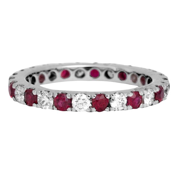 New 1.39 Carats Diamond & Ruby Eternity Band