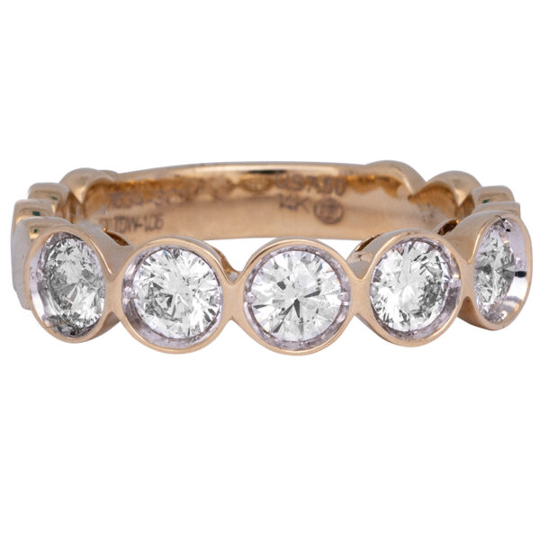 yellow gold 5-stone diamond wedding ring