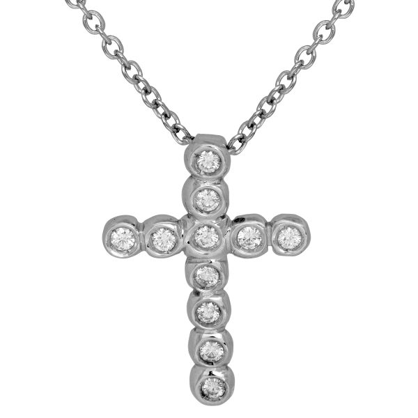 Vintage 0.20 Carats Diamond Cross Pendant