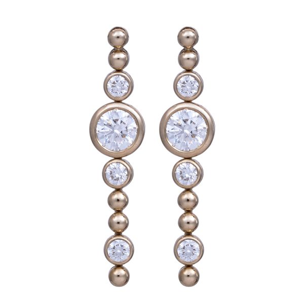 New Chatham 3.17 Carats Lab-Grown Diamond Drop Earrings