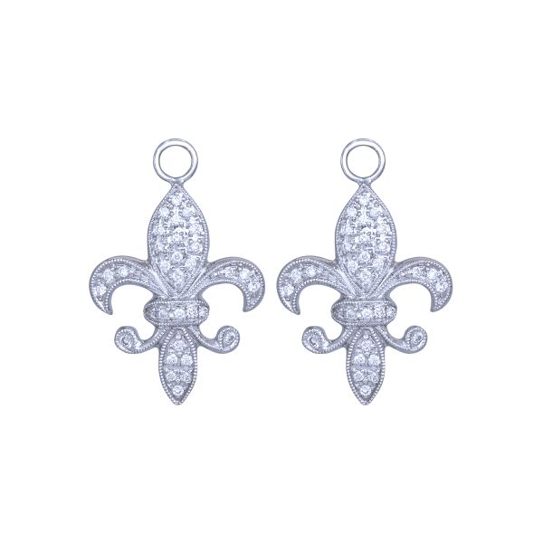 Vintage Beverly K 0.64 Carats Diamond Fleur de Lis Earring Jackets