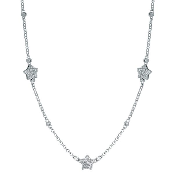 Vintage 0.58 Carats Diamond Star Station Necklace