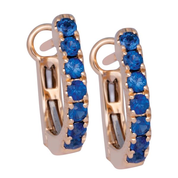 New 0.40 Carats Sapphire Huggie Hoops