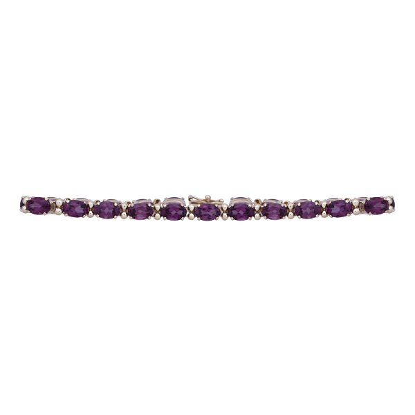 Vintage 9.89 Carats Rhodolite Garnet Tennis Bracelet