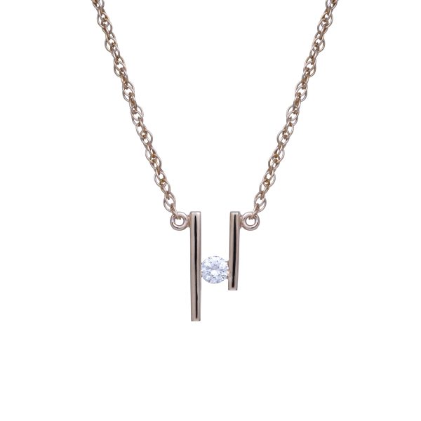 Vintage 0.15 Carat Diamond Double Bar Pendant