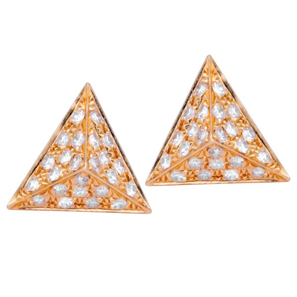 New Venetti 0.16 Carats Diamonds Triangle Earrings