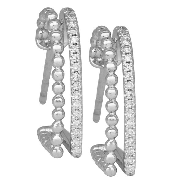 New Venetti 0.12 Carats Diamond 2-Row Huggie Hoops