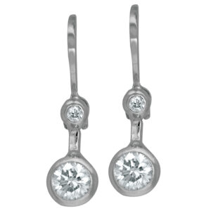 white gold diamond drop earrings