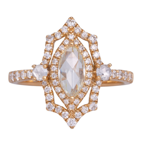 fancy yellow gold diamond double halo engagement ring