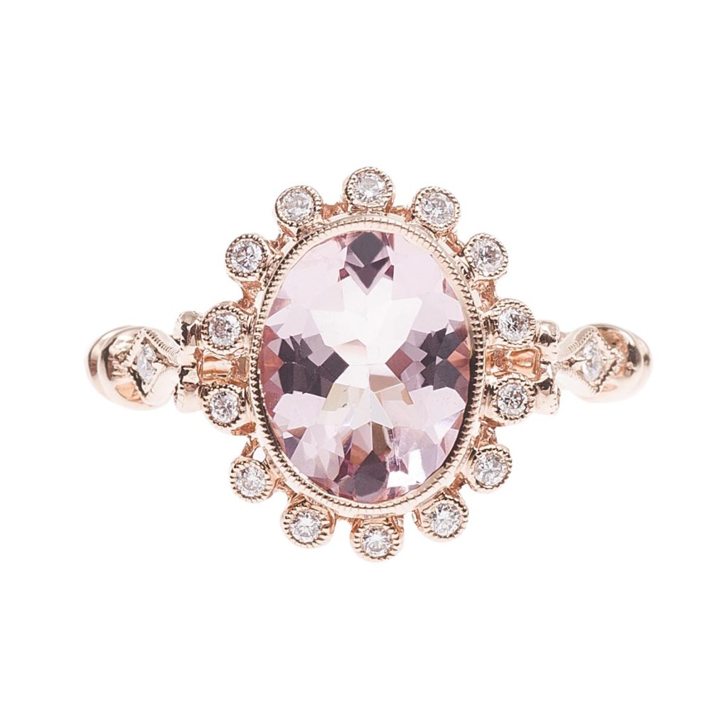 image of morganite non-diamond engagement rings