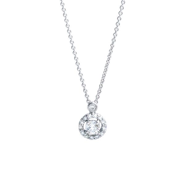 New Beverley K 0.19 CTW Diamond Halo Necklace