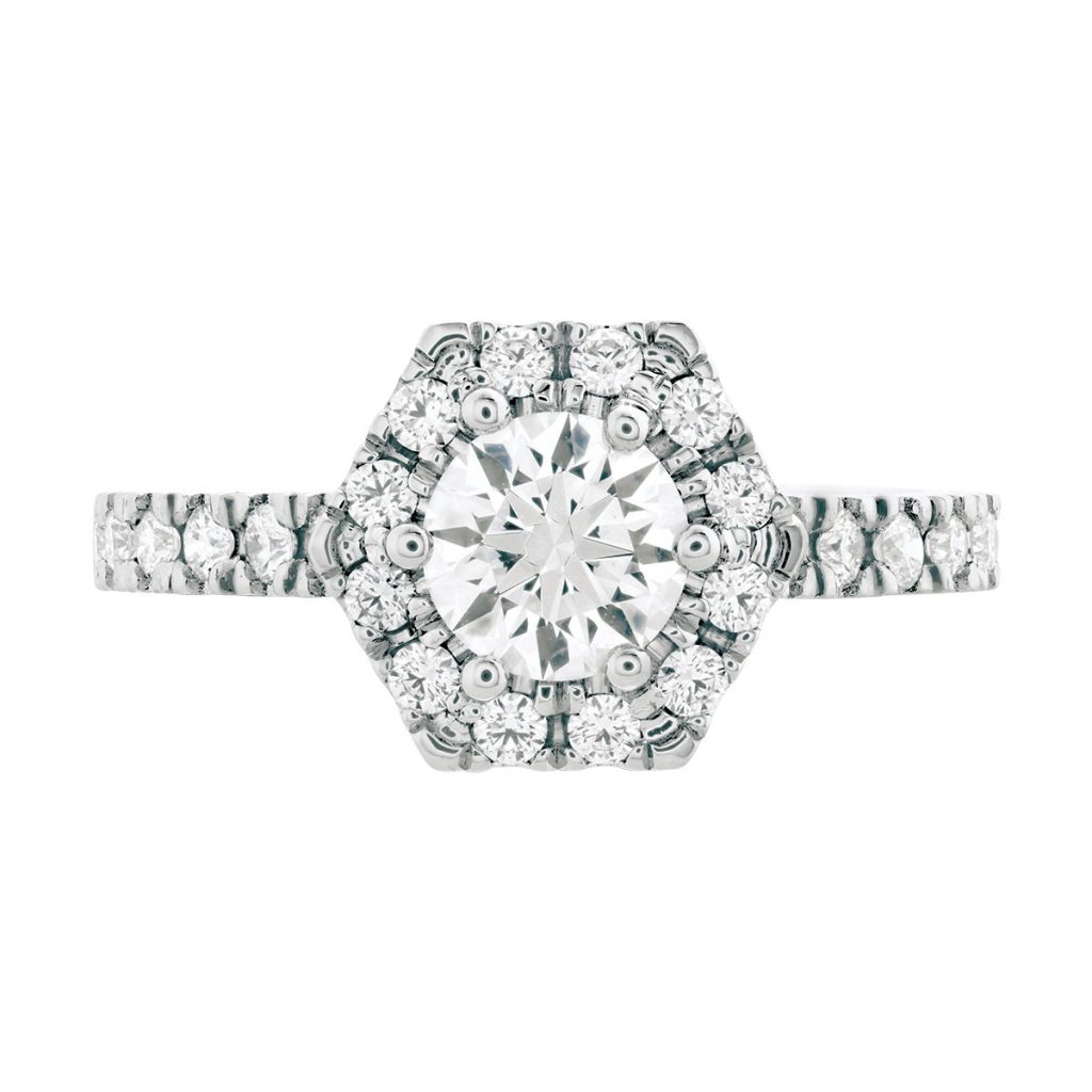 hexagonal diamond ring shape 