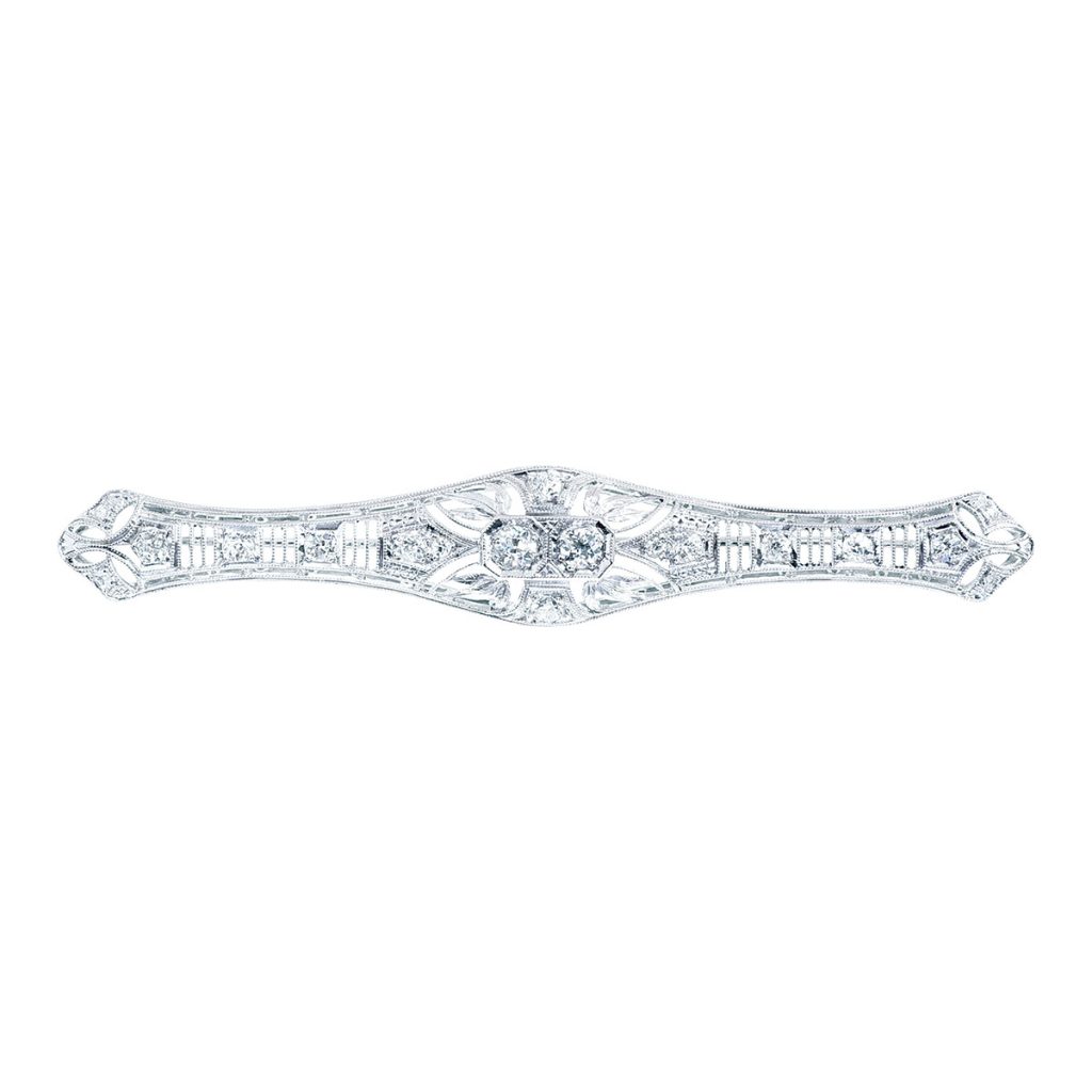 Antique platinum filigree diamond bangle.