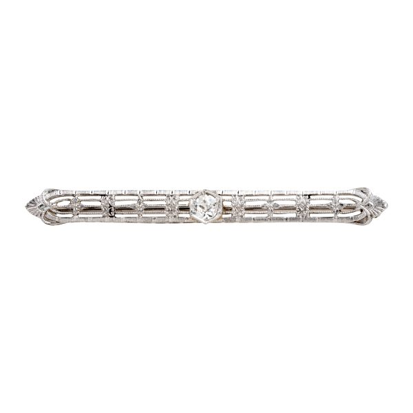 Antique Edwardian Diamond Bar Brooch