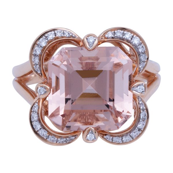 New 7.69 CTW Morganite & Diamond Ring