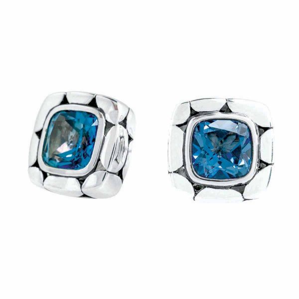 Vintage John Hardy Blue Topaz Stud Earrings