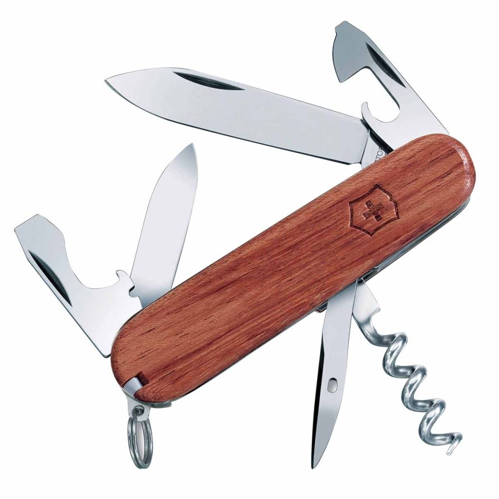 Victorinox Swiss Army ten-function wood pocketknife.