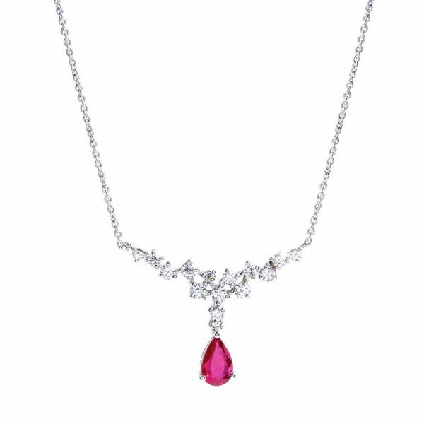 New Madison L 0.65 CTW Ruby & Diamond Drop Necklace